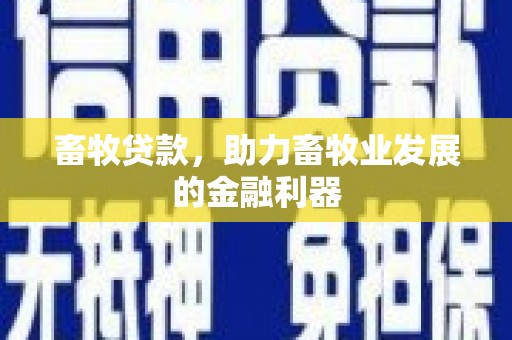 繁昌畜牧贷款，助力畜牧业发展的金融利器