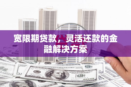 繁昌宽限期贷款，灵活还款的金融解决方案