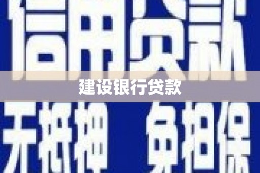 繁昌建设银行贷款