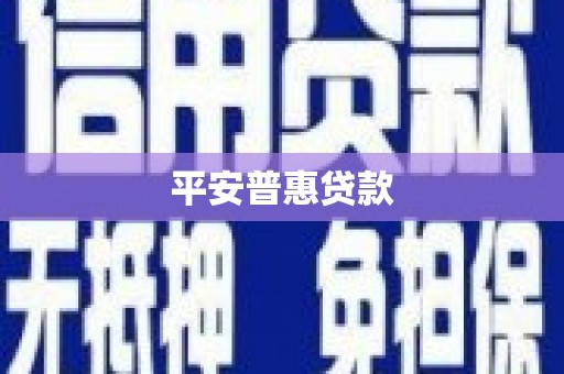 繁昌平安普惠贷款