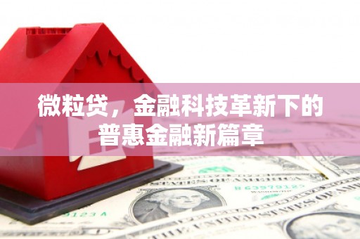 繁昌微粒贷，金融科技革新下的普惠金融新篇章