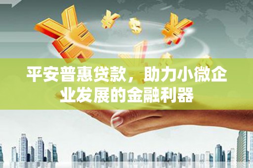 繁昌平安普惠贷款，助力小微企业发展的金融利器