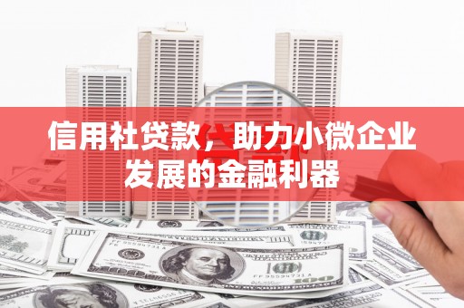 繁昌信用社贷款，助力小微企业发展的金融利器