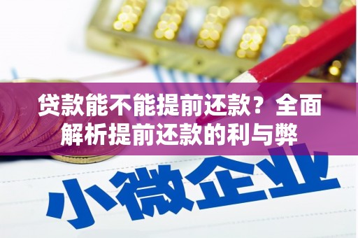 繁昌贷款能不能提前还款？全面解析提前还款的利与弊