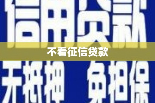 繁昌不看征信贷款